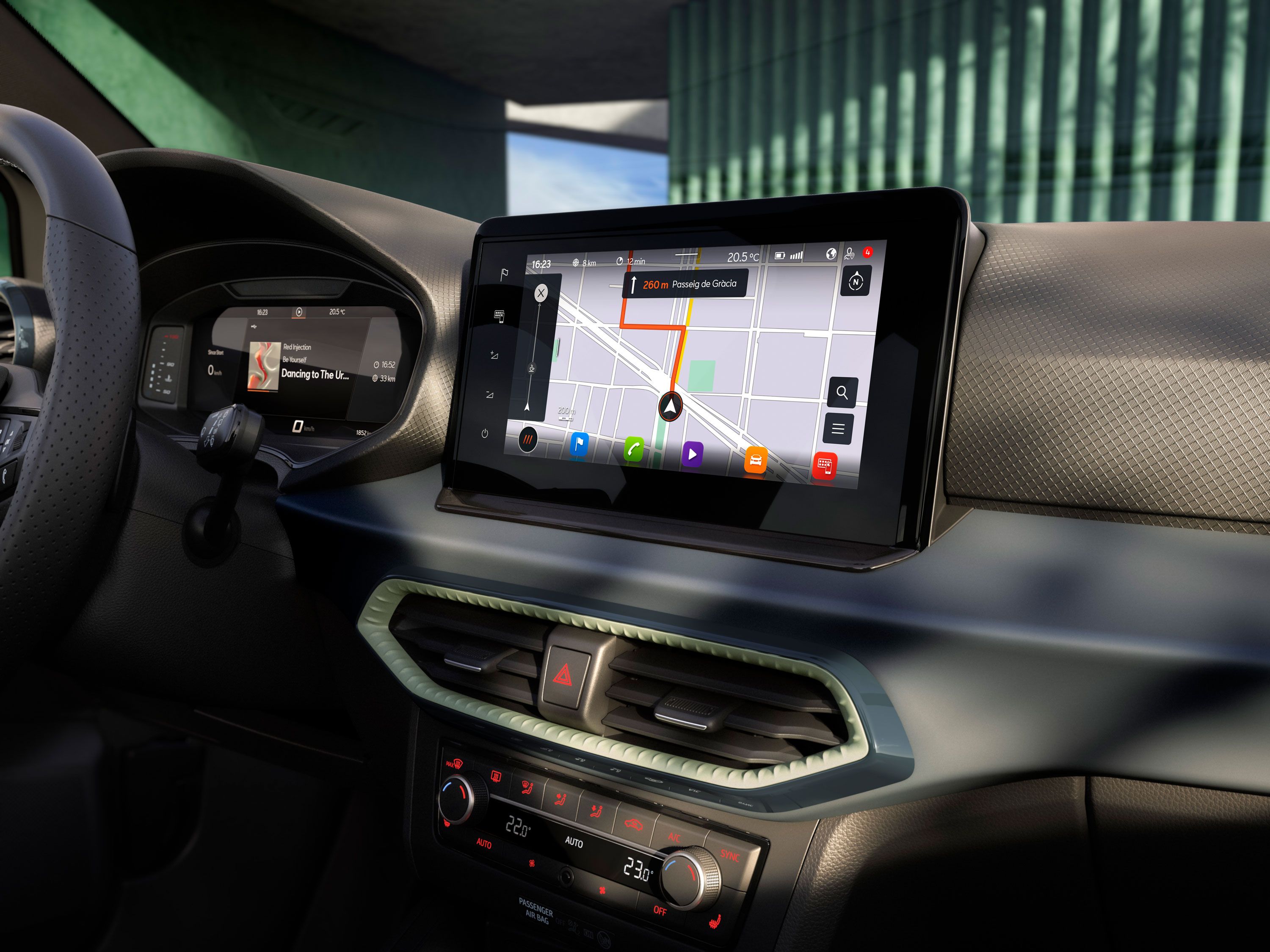 Innenansicht des SEAT Arona mit Touchscreen und SEAT CONNECT