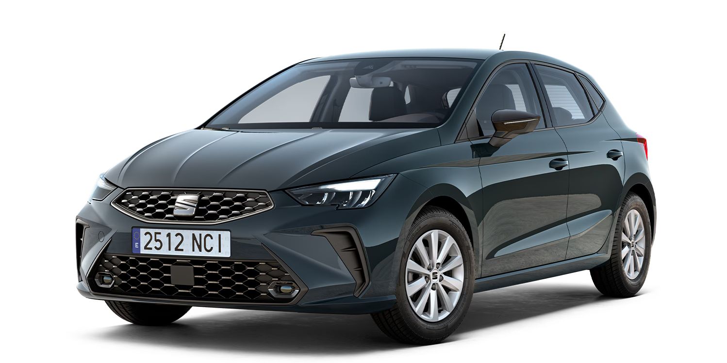 SEAT Ibiza Style v modré Fiord z 3/4 pohledu.